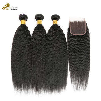 Boucle de cheveux humains brésiliens avec fermeture 8A/9A/10A