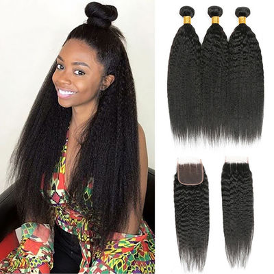 Boucle de cheveux humains brésiliens avec fermeture 8A/9A/10A