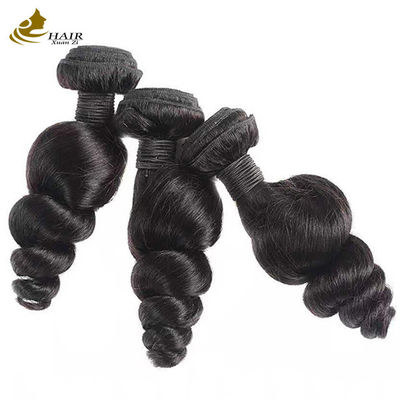 Boucle de cheveux humains brésiliens à ondes lâches Extensions de cheveux noirs naturels