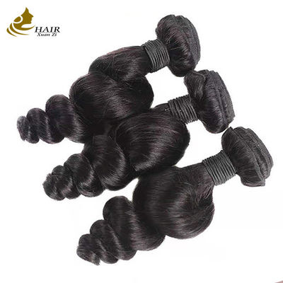 Boucle de cheveux humains brésiliens à ondes lâches Extensions de cheveux noirs naturels