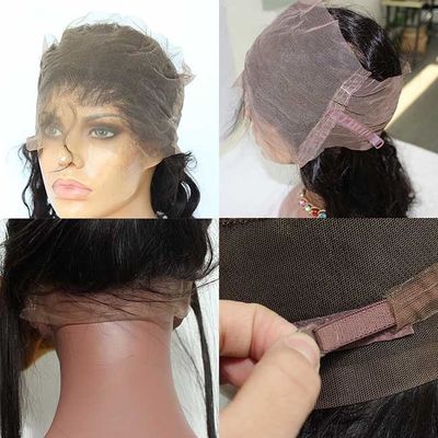 Capillaire humain vierge aligné à cuticule droite 360 fermeture en dentelle complète
