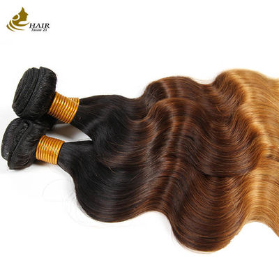 Ombre Body Wave Cheveux brésiliens vierges Tissus de cheveux humains avec fermeture