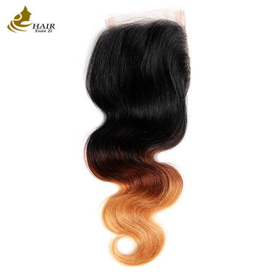 Ombre Body Wave Cheveux brésiliens vierges Tissus de cheveux humains avec fermeture