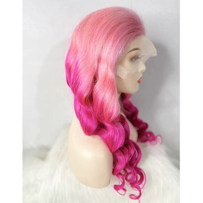 Couleur rose personnalisée Vente de perruque en dentelle pour cheveux humains
