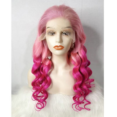 Couleur rose personnalisée Vente de perruque en dentelle pour cheveux humains