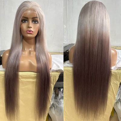 Nouveau perruque Femme mode européenne et américaine couleur dégradée dans les cheveux longs et lisses Hauts de gamme d'or brun Tête en fibres chimiques Femme