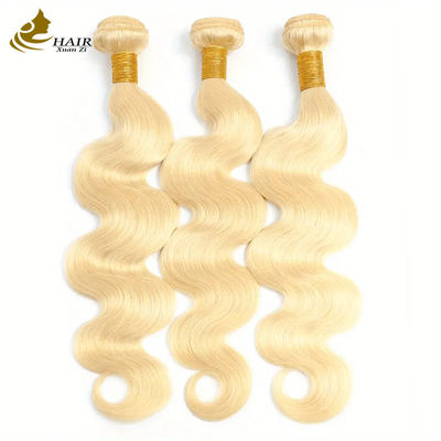 En gros Cheveux humains vierges vietnamiens à double traction 613# Blonde Couleur du corps Boucle de cheveux ondulés