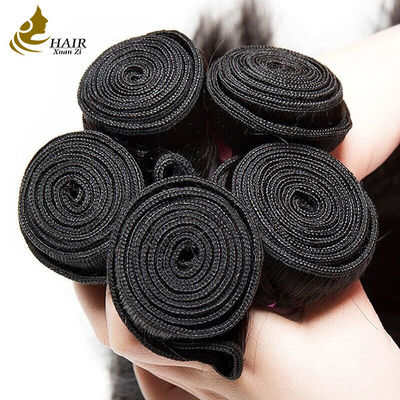 L'expérience de luxe naturel noir noir vrai vierge poils humains boucles d'extension