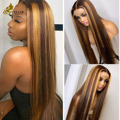 Cheveux humains vietnamiens, boucles perverses, P427 couleur piano, 13X4 dentelle, perruques avant