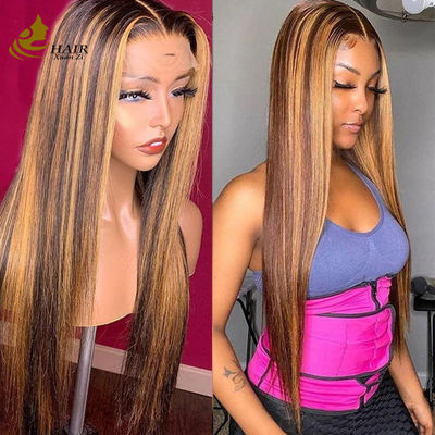 Cheveux humains vietnamiens, boucles perverses, P427 couleur piano, 13X4 dentelle, perruques avant