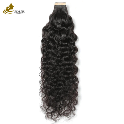 20 pouces de ruban adhésif naturel à vapeur d'eau noire dans les extensions de cheveux humains