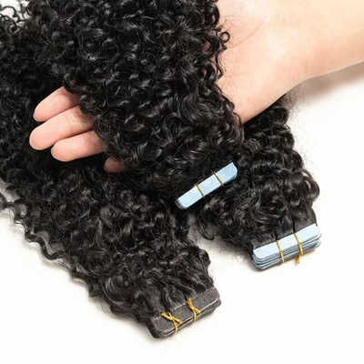 20 pouces de ruban adhésif naturel à vapeur d'eau noire dans les extensions de cheveux humains
