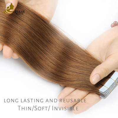 #30 Couleur Droite Virgin Hair Tape En Extensions de Cheveux Humains Pour Femme