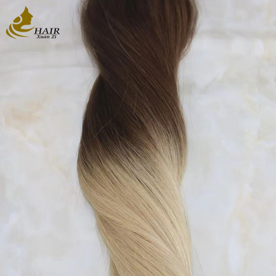 Extensions de cheveux adhésives en trame de peau populaires, raides, 100% Remy, cheveux humains, cuticule alignée, cheveux vierges