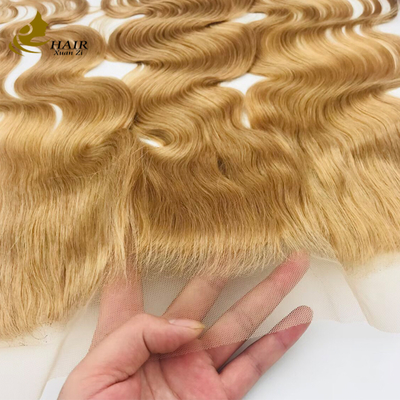 613 Couleur transparente 100% Fermeture en dentelle de cheveux humains Fermeture de cheveux Remy
