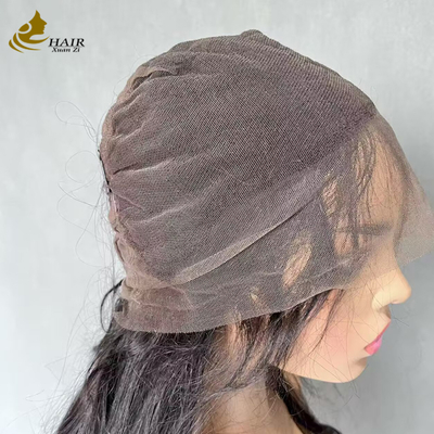 Perruque complète en dentelle de cheveux humains, marron foncé personnalisé