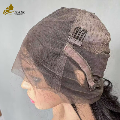 Perruque complète en dentelle de cheveux humains, marron foncé personnalisé