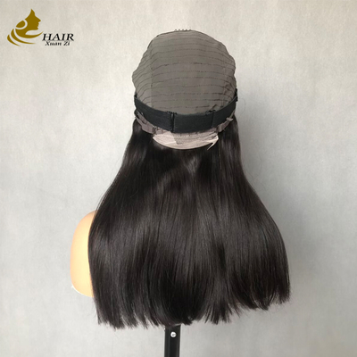 22 pouces naturel noir cheveux humains droits 4*4 Perruque de dentelle avant