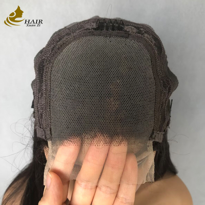 22 pouces naturel noir cheveux humains droits 4*4 Perruque de dentelle avant