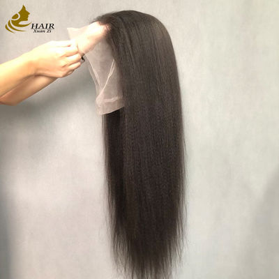 360 Full Yaki Préplumée Exotique Kinky Droite dentelle avant Perruque de cheveux humains