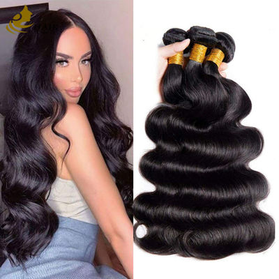 Vente en gros 100% brésilienne Cuticule alignée Pas cher Naturel Noir Body Wave Non transformé Poils humains vierges bruts