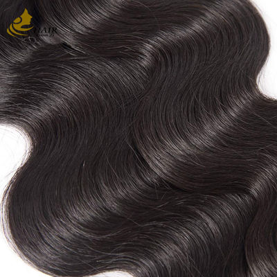 Vente en gros 100% brésilienne Cuticule alignée Pas cher Naturel Noir Body Wave Non transformé Poils humains vierges bruts