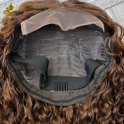 qualité Vente en gros sans colle Full hd Perruque avant en dentelle pour cheveux vierges Indiens Perruques pour cheveux humains vierges à cuticule crue alignée usine