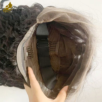 qualité Perruque en dentelle intégrale avec dessus en soie sans colle, densité de cheveux 130, raie latérale, style noué à la main, aspect naturel, durable et confortable usine